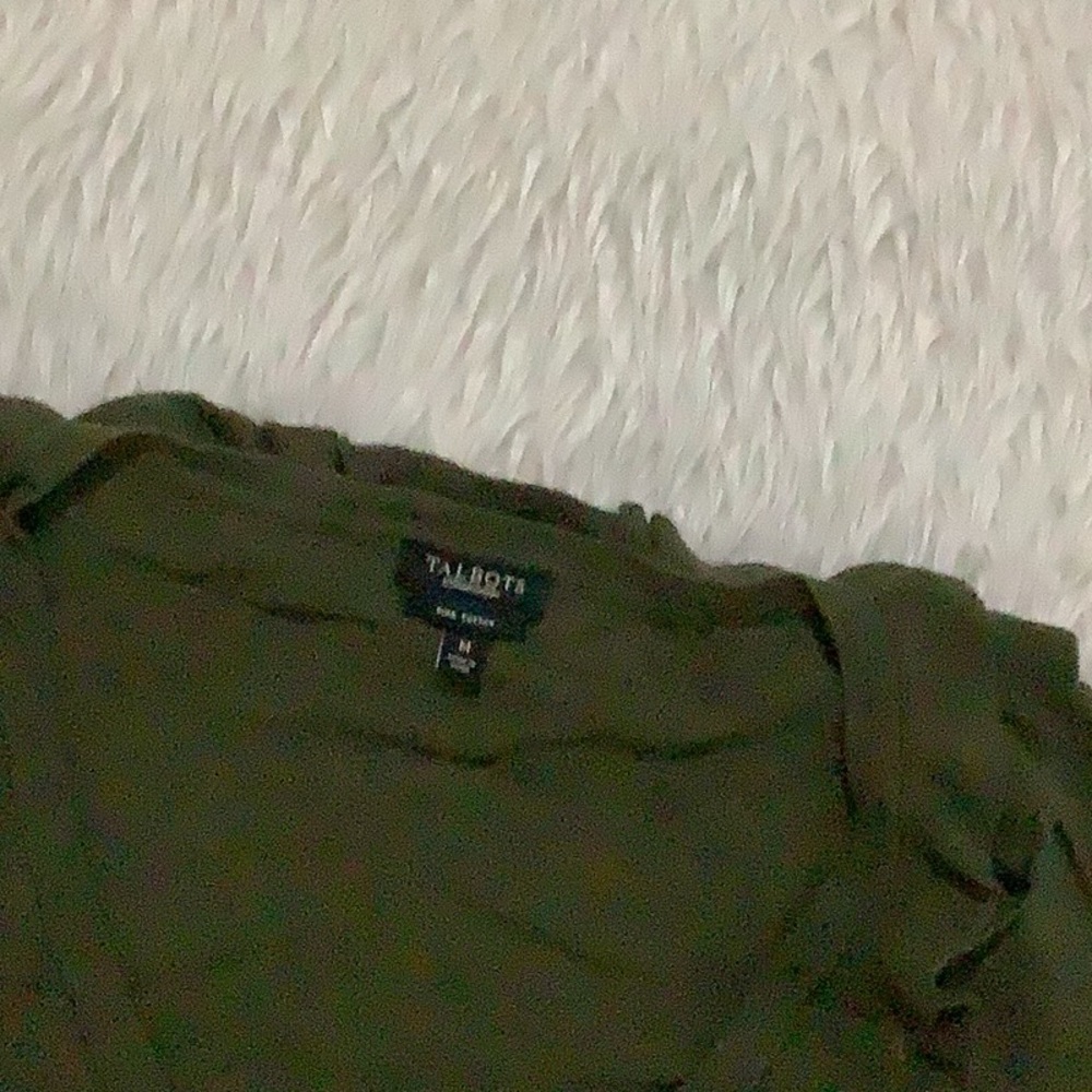 Talbots Green Ruffle Front Button Front 3/4 Sleev… - image 4